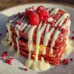 heart-shaped red velvet pancakes - featured image