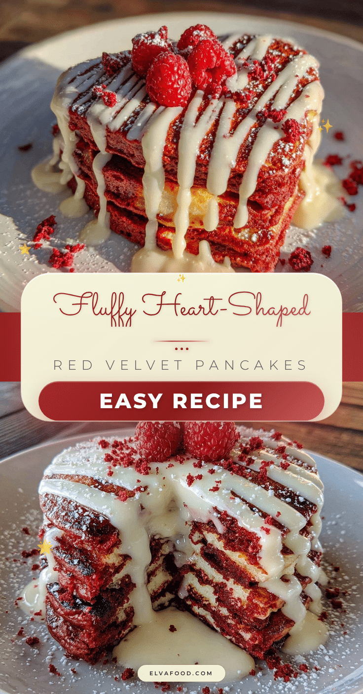 heart-shaped red velvet pancakes recipe