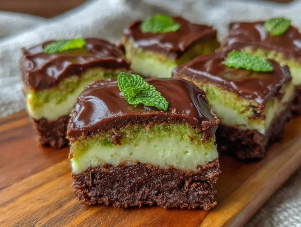 mint brownie cheesecake bars - featured image