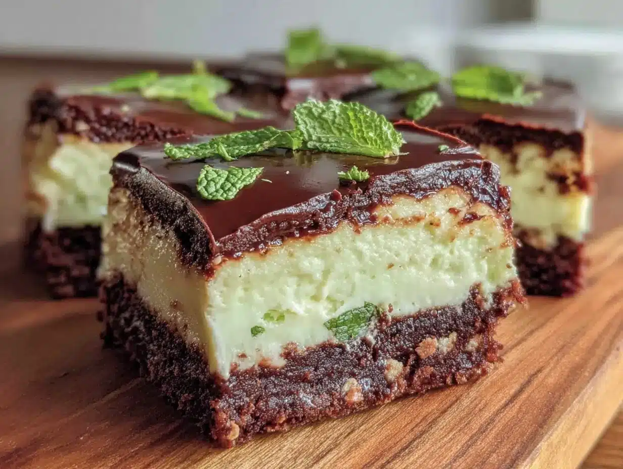 mint brownie cheesecake bars preparation steps