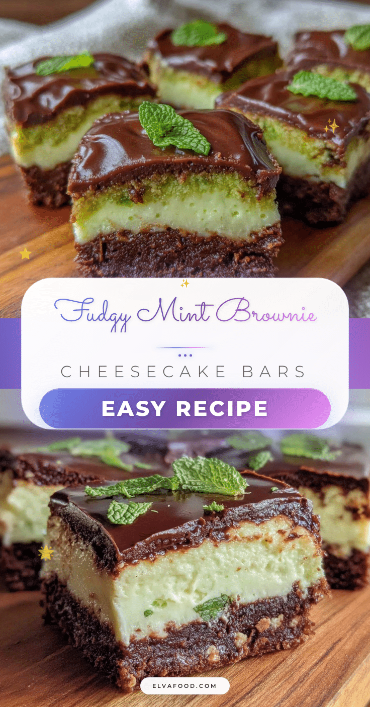 mint brownie cheesecake bars recipe