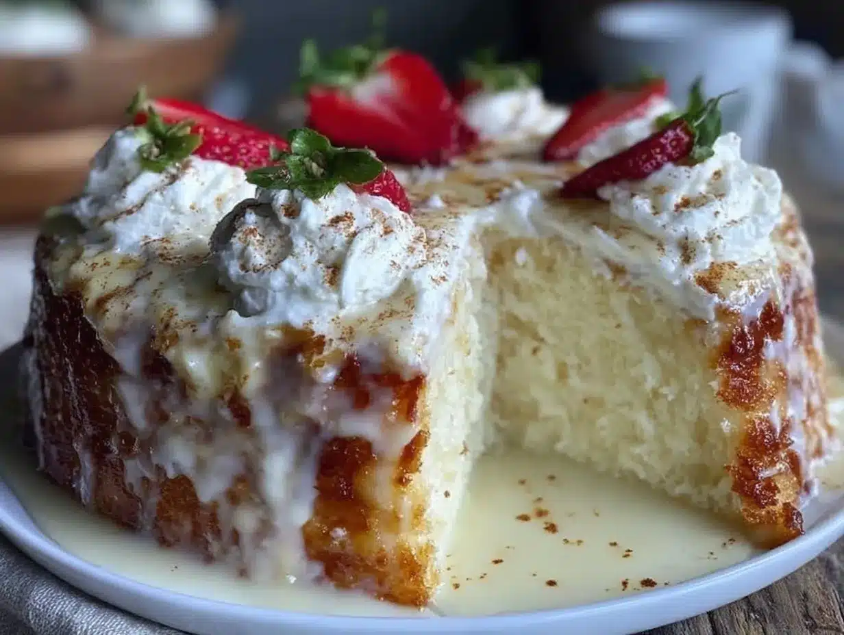 Moist Tres Leches Cake preparation steps