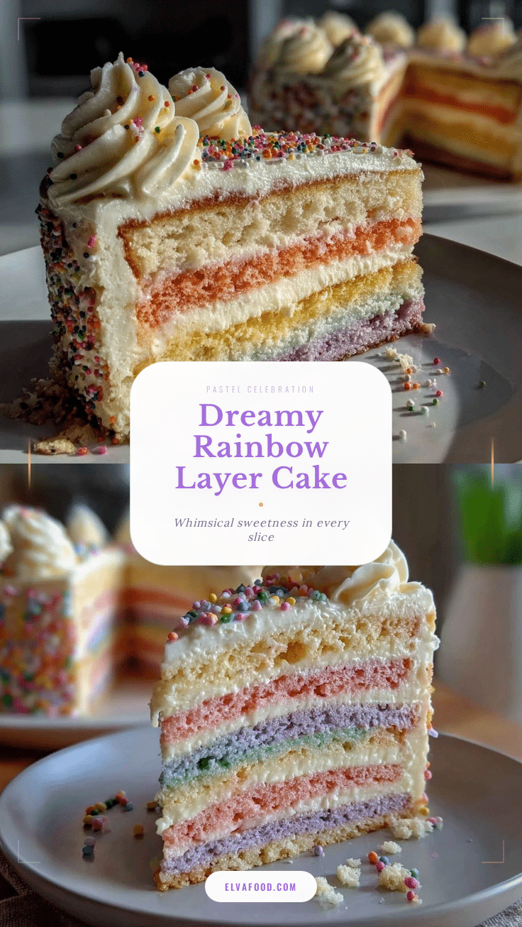 pastel rainbow layer cake recipe