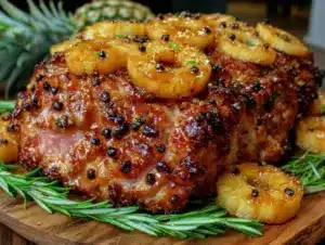 pineapple baked ham with cloves - featured image