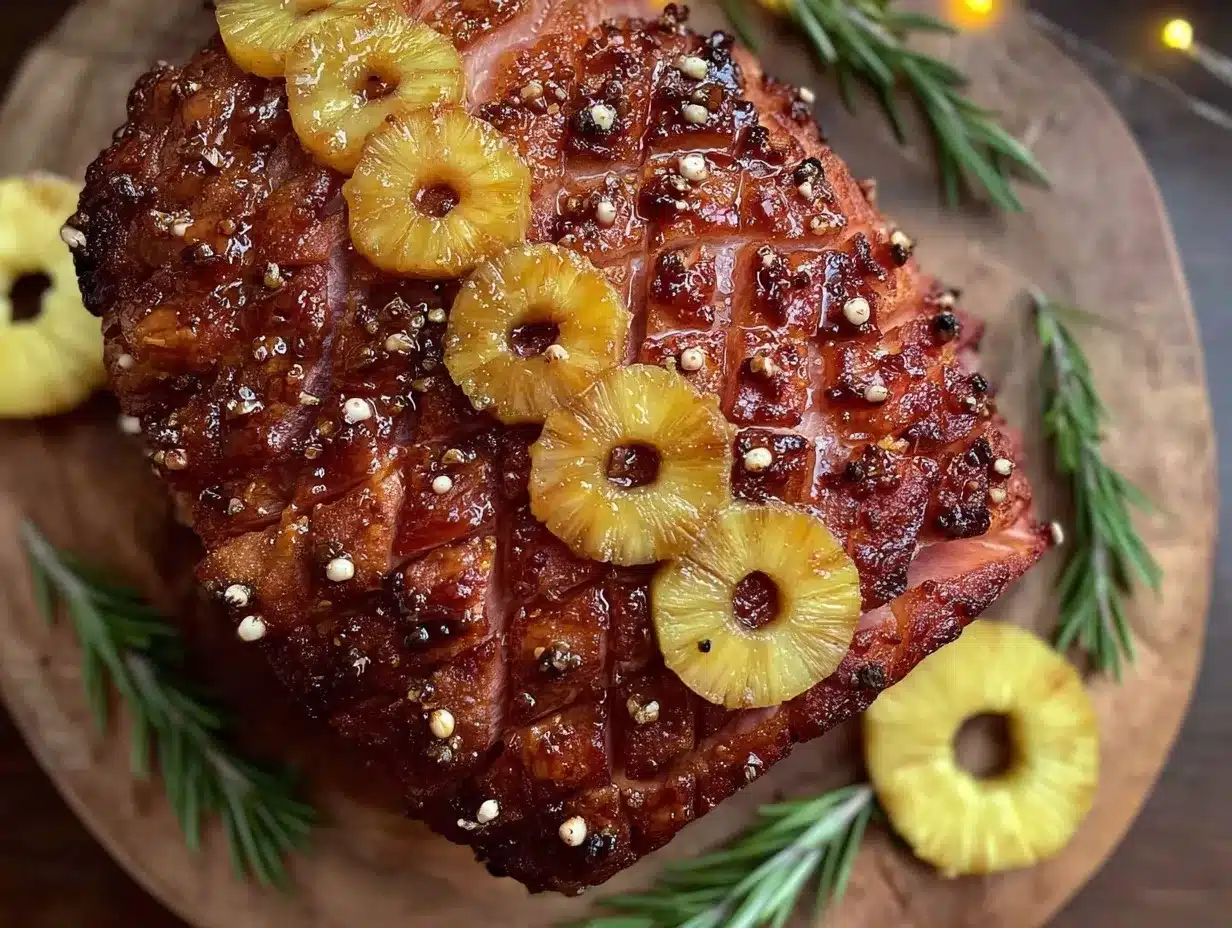 pineapple baked ham with cloves preparation steps