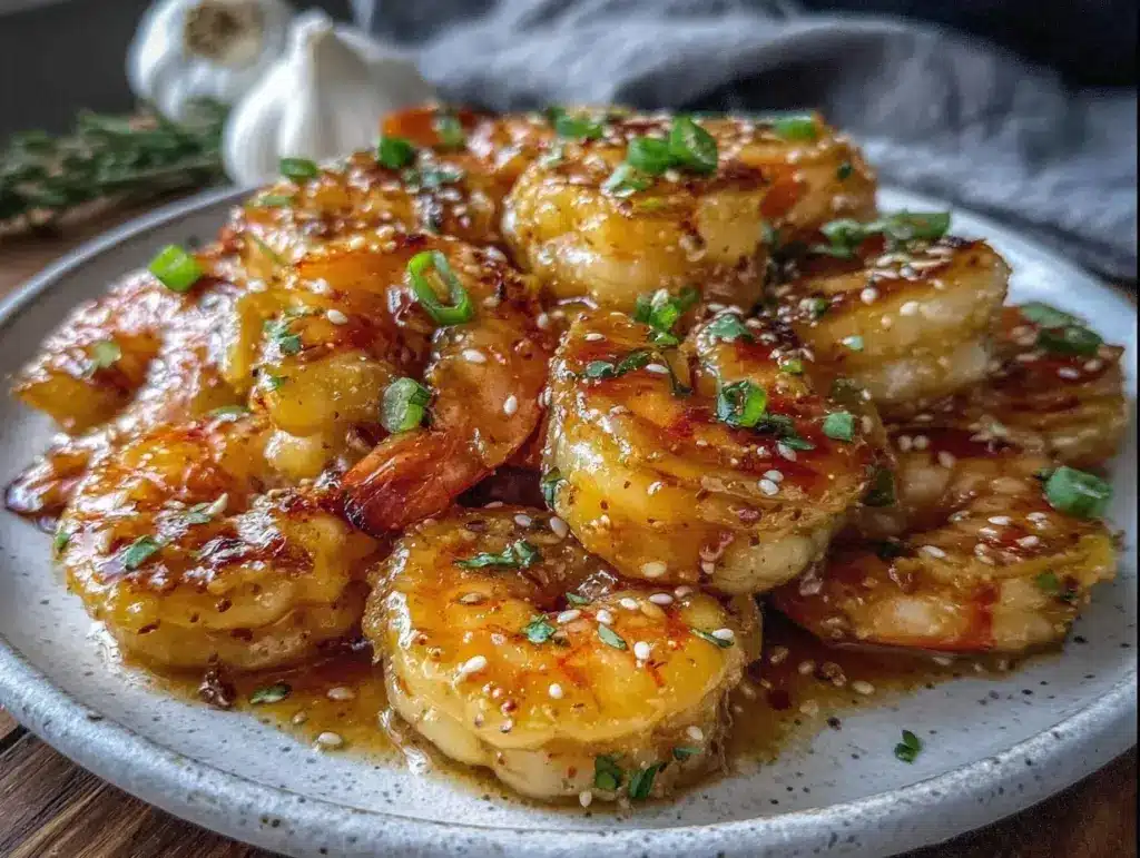 quick honey garlic shrimp - featured image