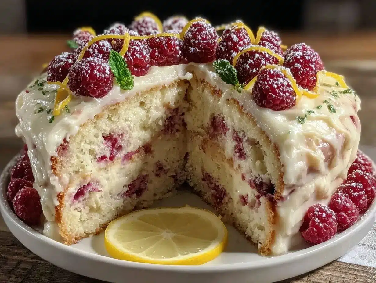 Raspberry Lemonade Cake preparation steps