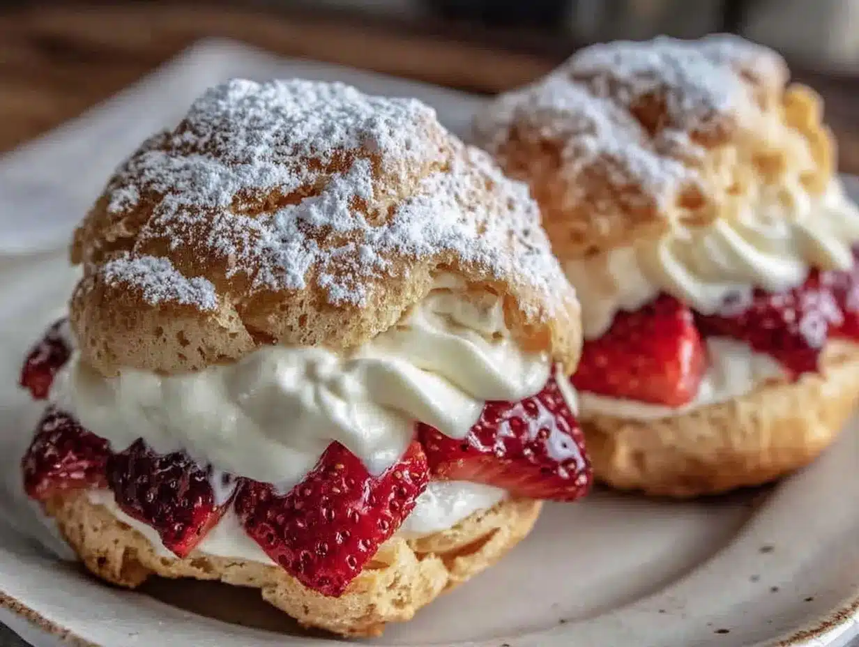 strawberry cream puffs preparation steps