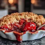 strawberry rhubarb crisp - featured image