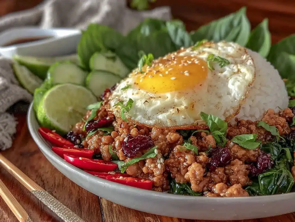 Thai Basil Chicken Pad Krapow preparation steps