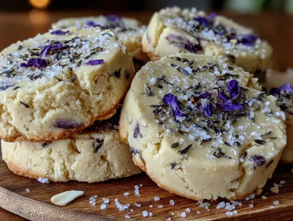 violet shortbread cookies - featured image