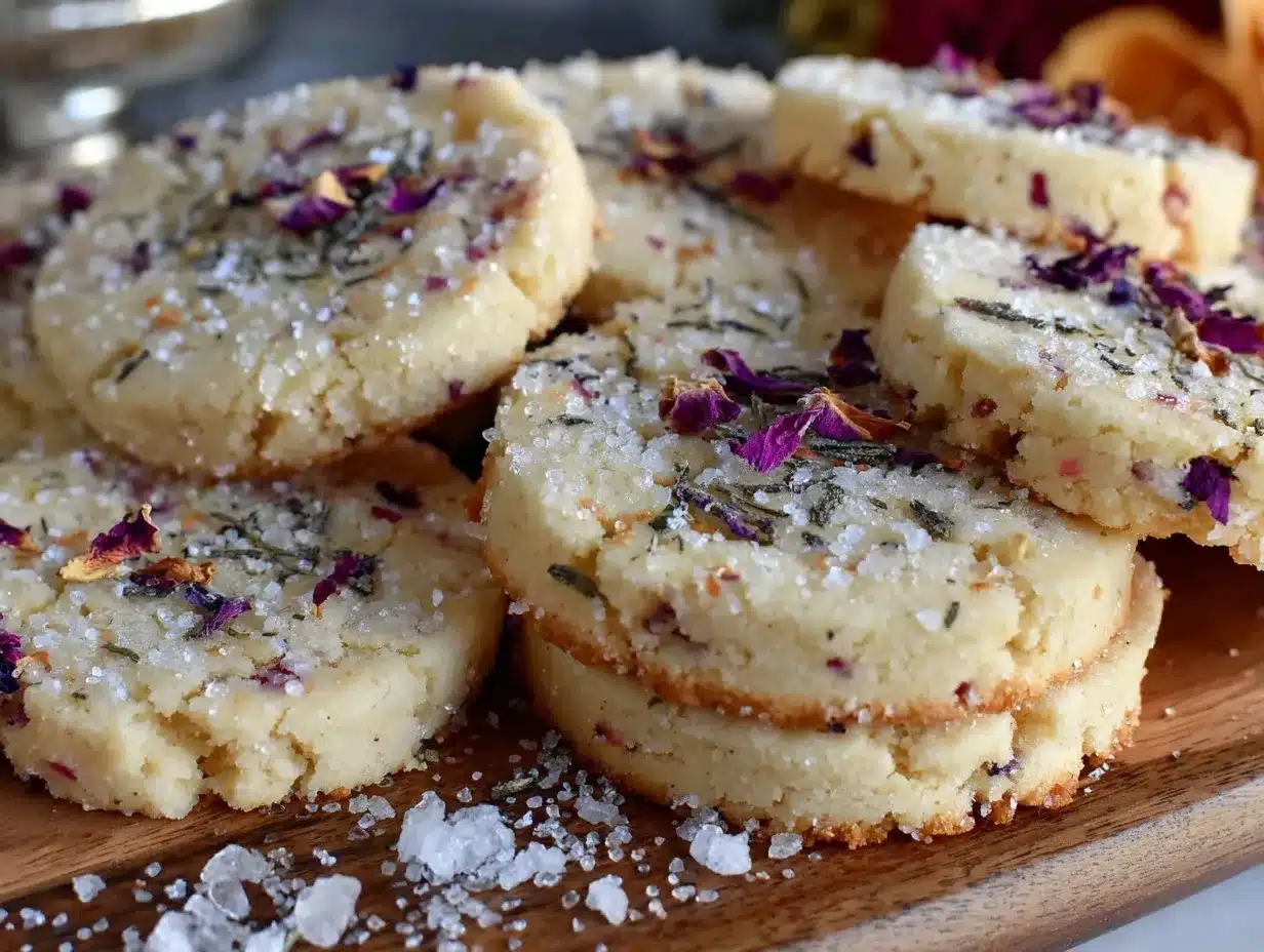 violet shortbread cookies preparation steps