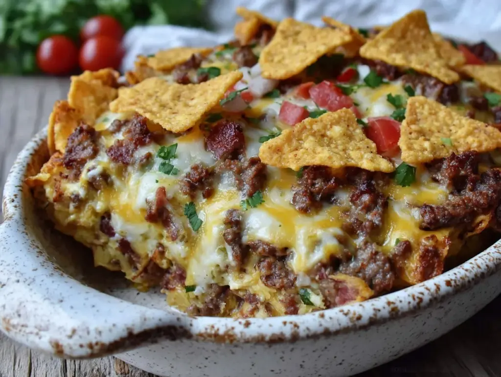 beef taco casserole - featured image