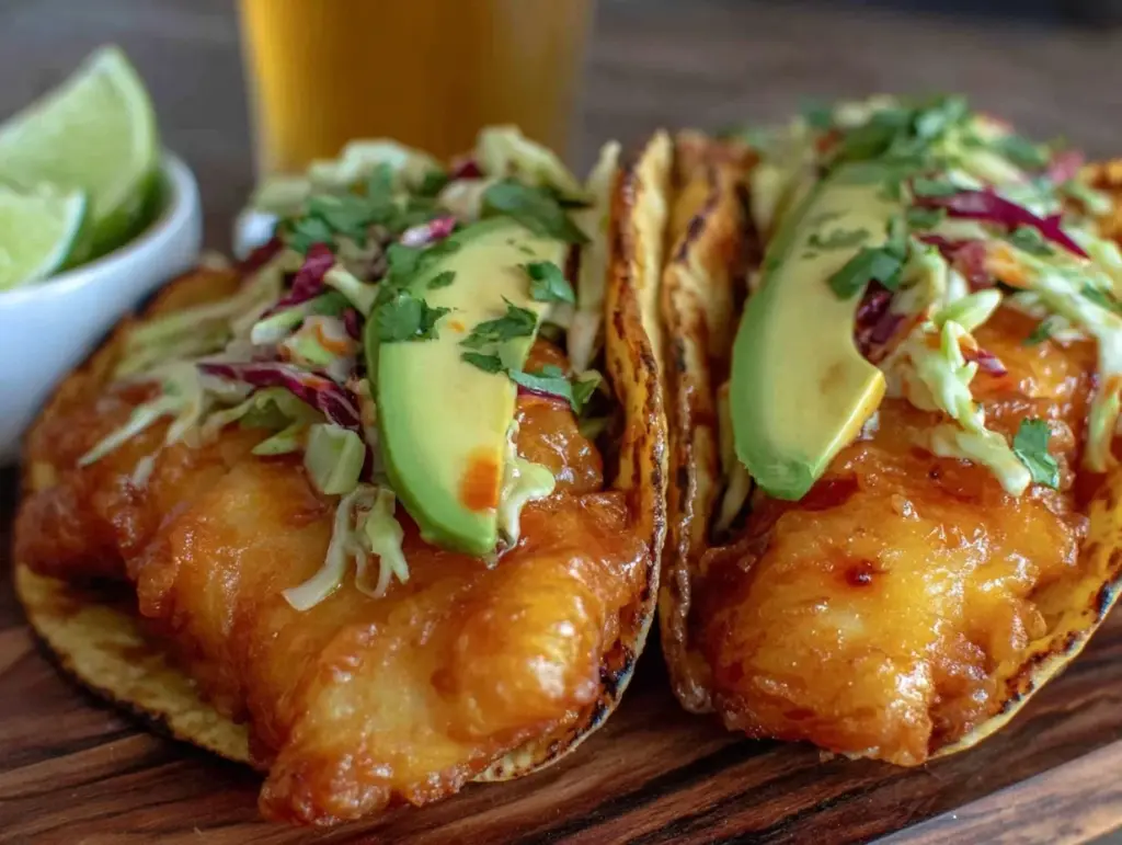 beer-battered fish tacos - featured image