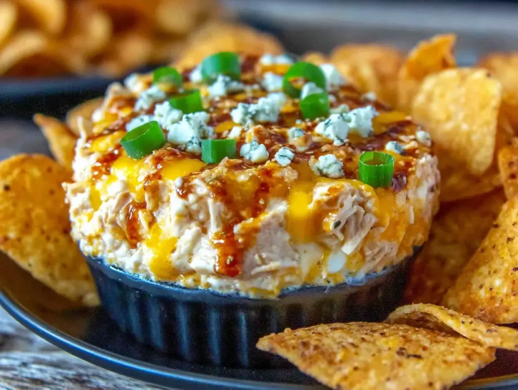 creamy buffalo chicken dip - featured image