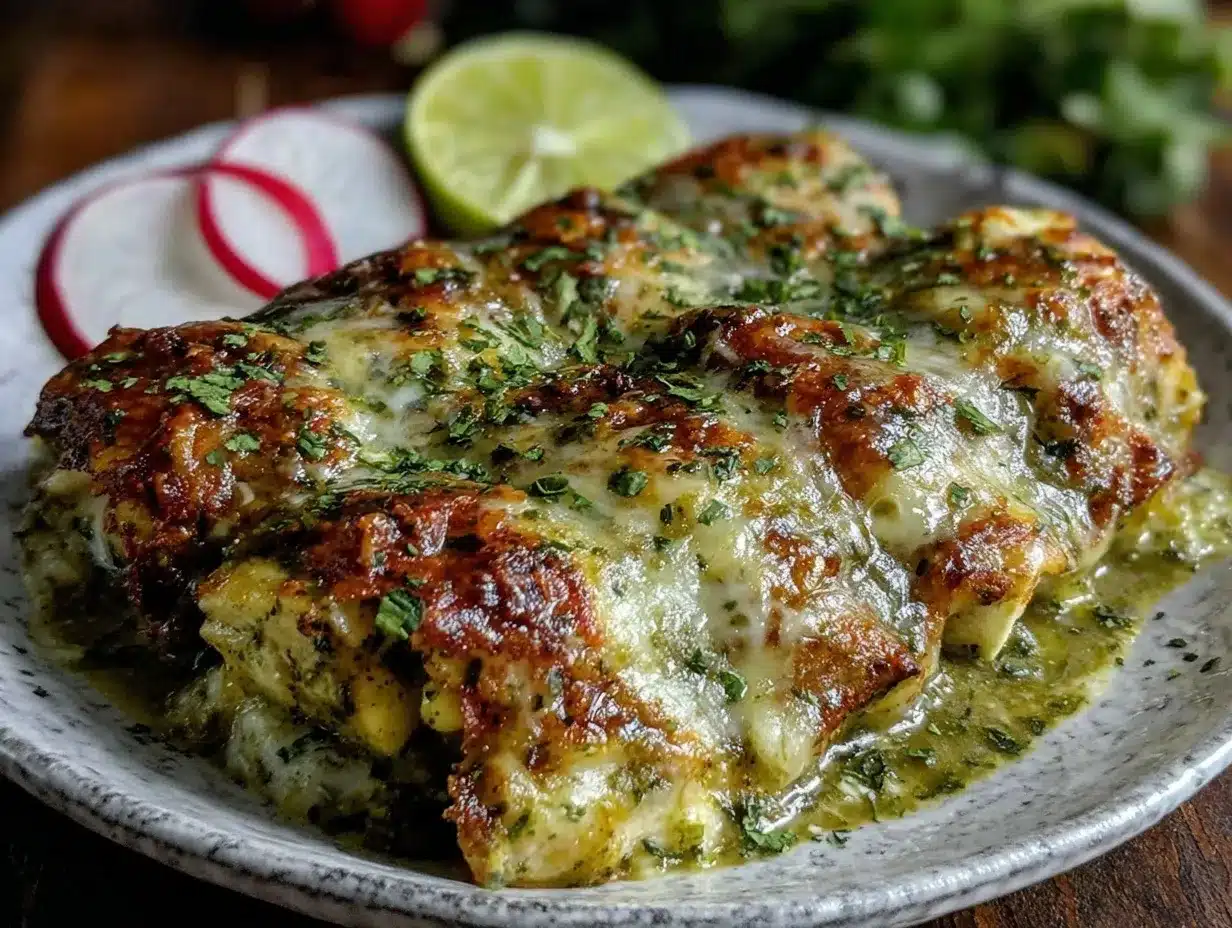 creamy chicken enchiladas with green sauce preparation steps