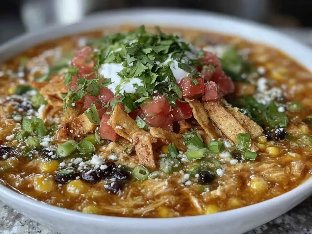 creamy chicken tortilla soup - featured image