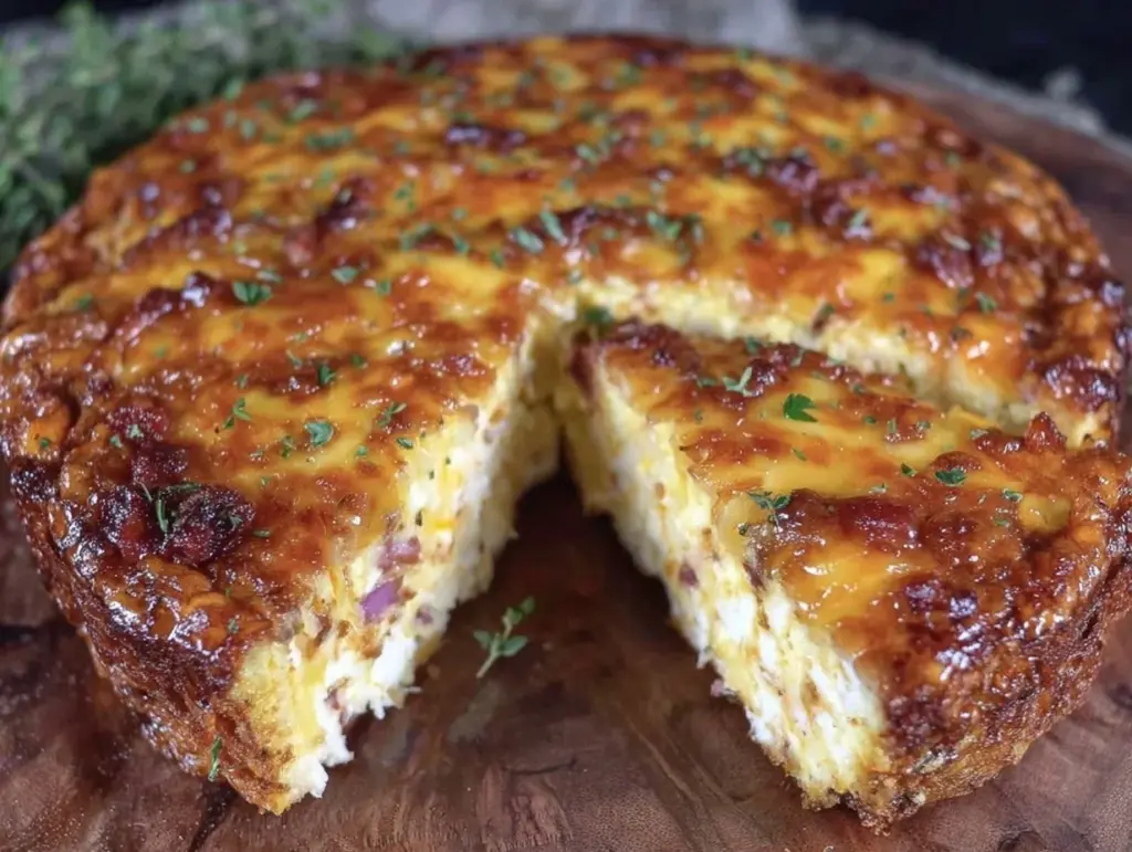 creamy crustless quiche lorraine - featured image