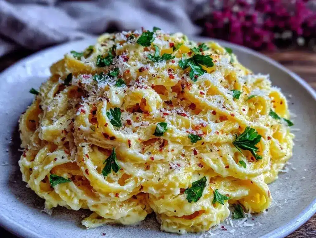 creamy fettuccine Alfredo - featured image