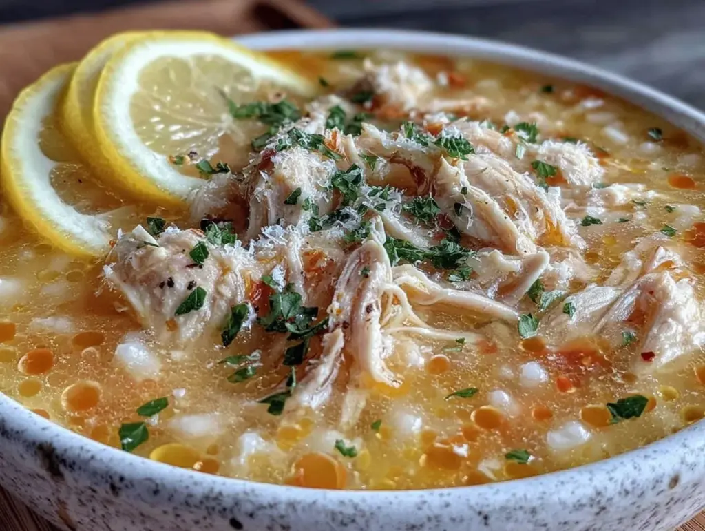 creamy Greek lemon chicken soup - featured image