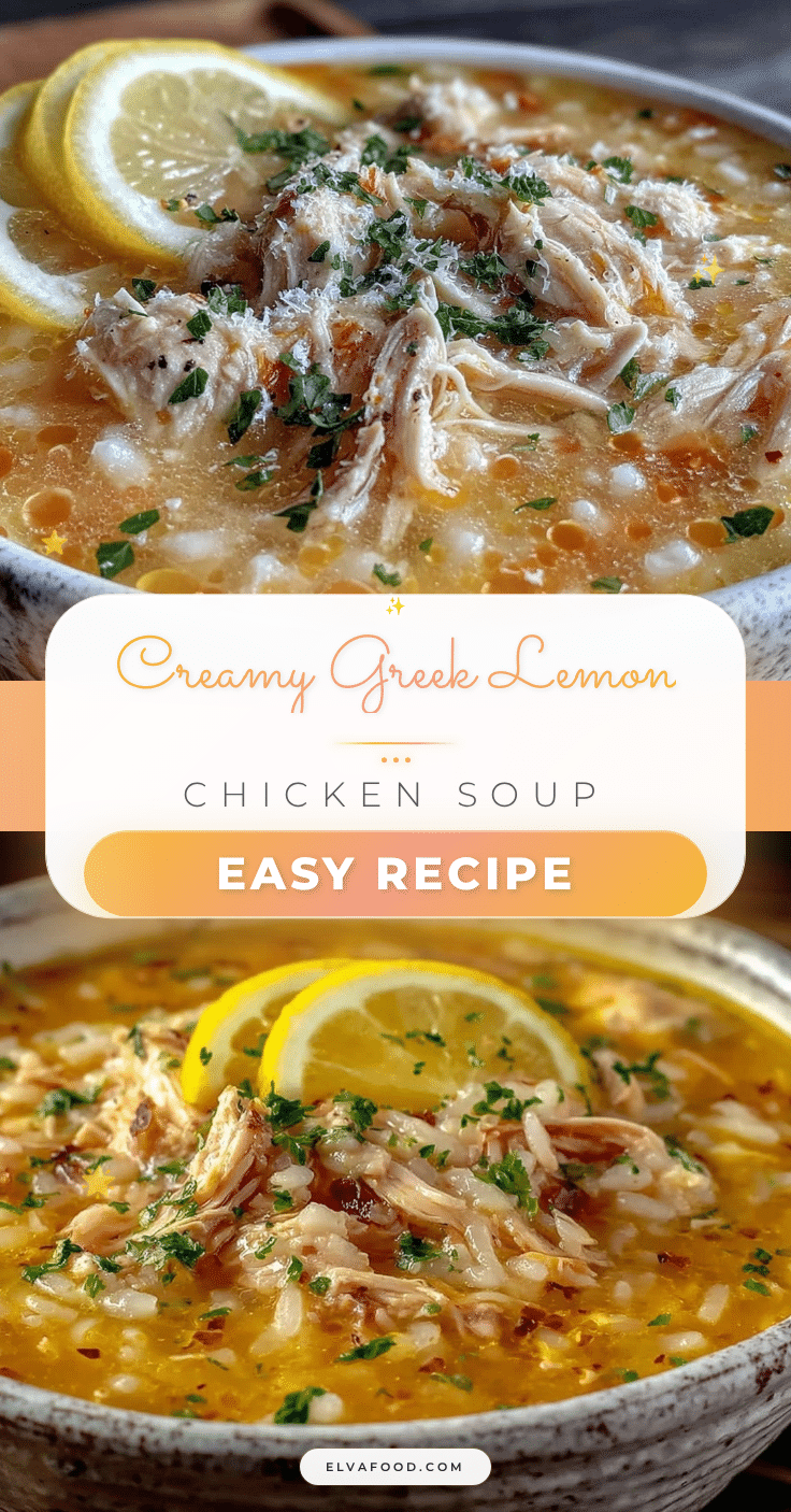 creamy Greek lemon chicken soup recipe