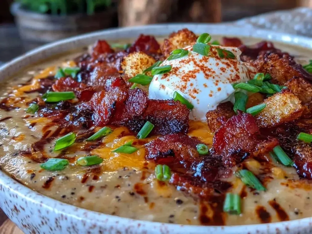creamy loaded baked potato soup - featured image