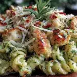 creamy pesto chicken pasta - featured image