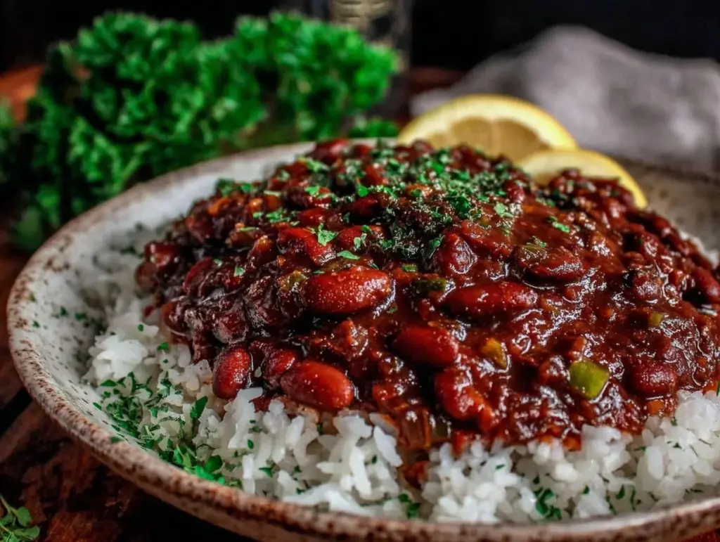creamy red beans and rice - featured image