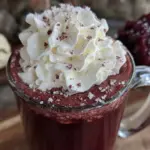 creamy red velvet hot chocolate - featured image