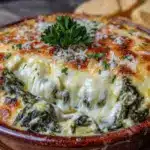 creamy spinach artichoke dip - featured image
