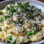 creamy spring pea risotto - featured image