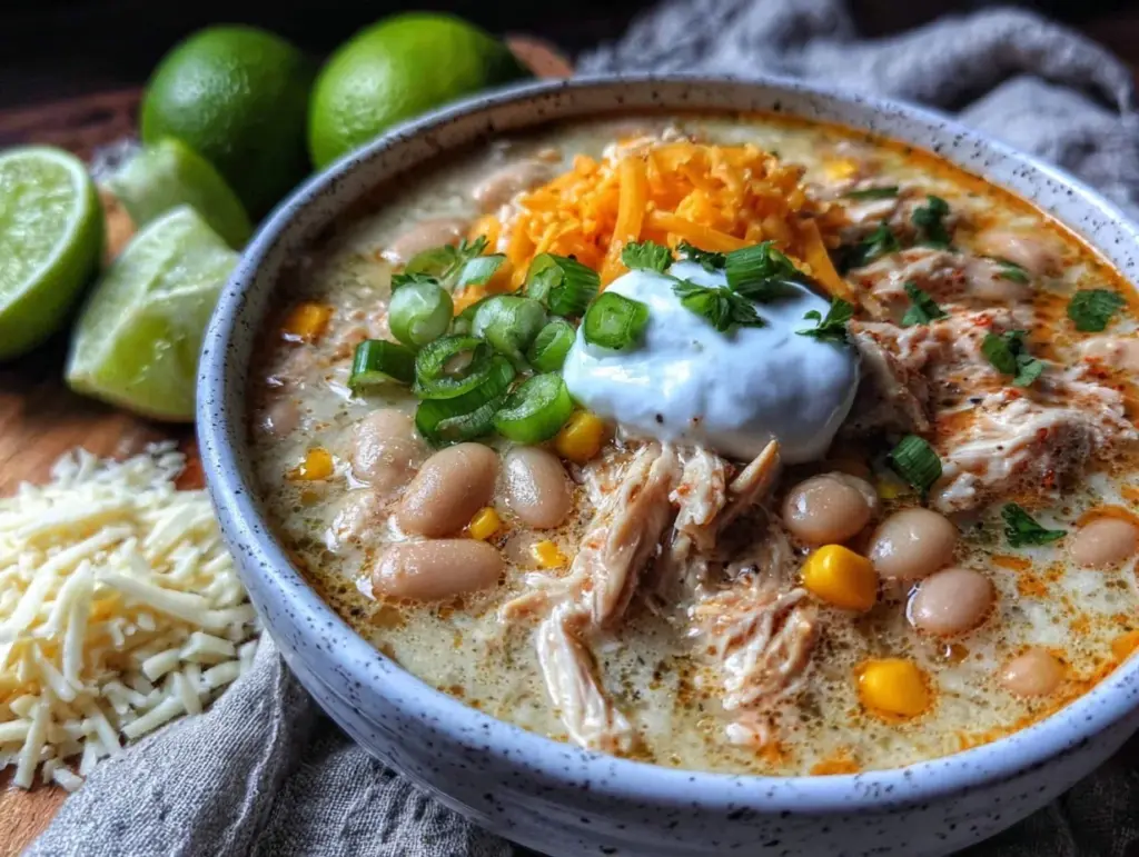 creamy white chicken chili - featured image
