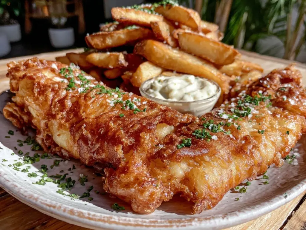 crispy fish and chips - featured image