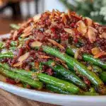 crispy garlic butter green beans - featured image