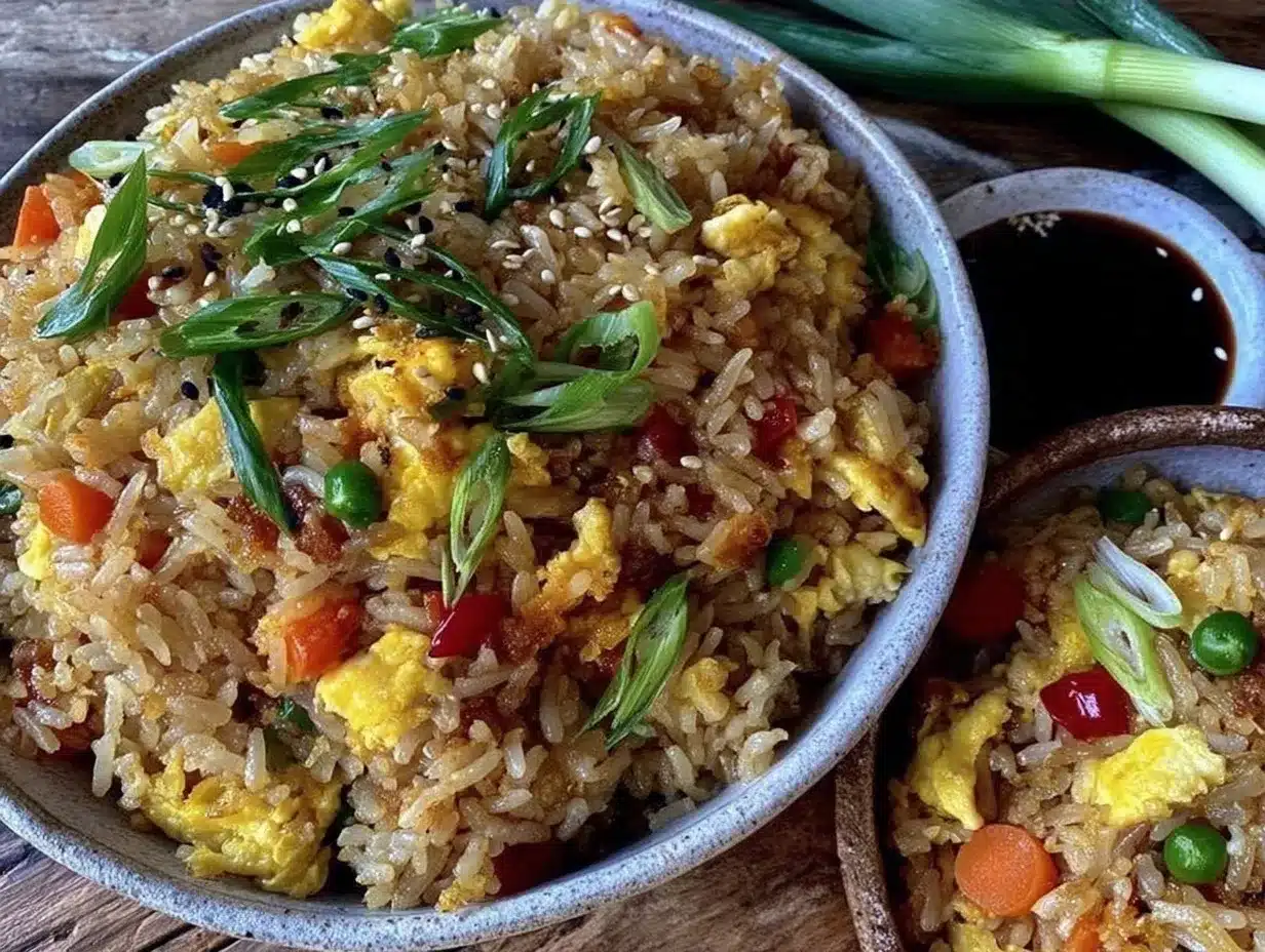 crispy restaurant style egg fried rice preparation steps
