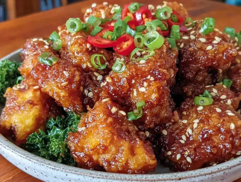 crispy sesame chicken with honey glaze - featured image