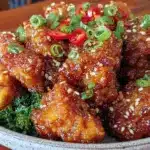 crispy sesame chicken with honey glaze - featured image