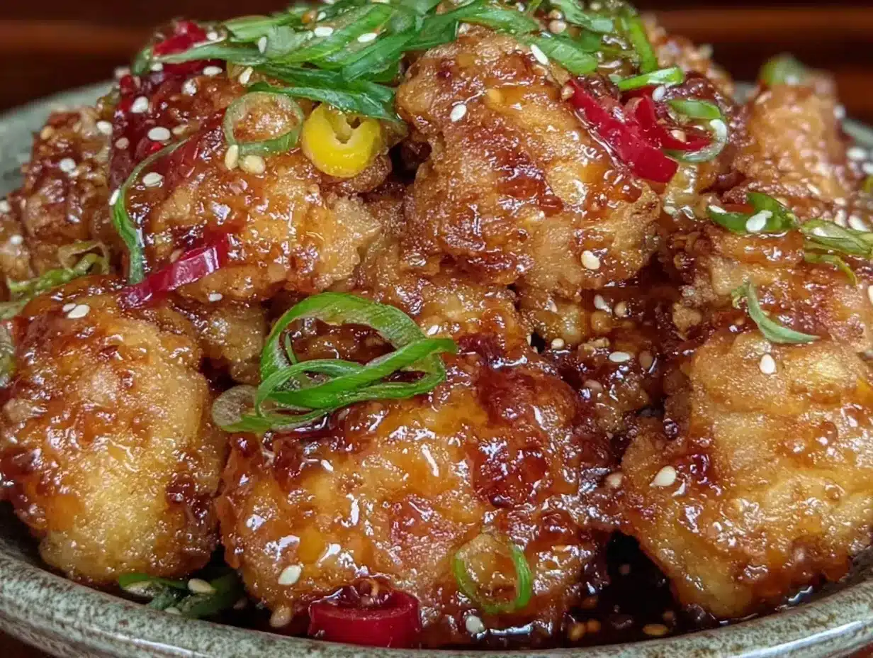 crispy sesame chicken with honey glaze preparation steps