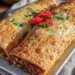 crispy shredded beef chimichangas oven-fried - featured image