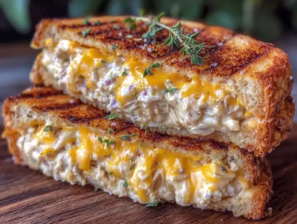 crispy tuna melt sandwich - featured image
