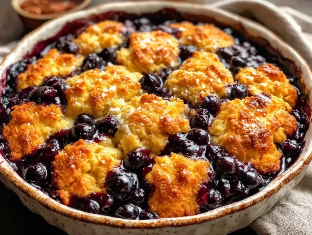 easy blueberry cobbler - featured image