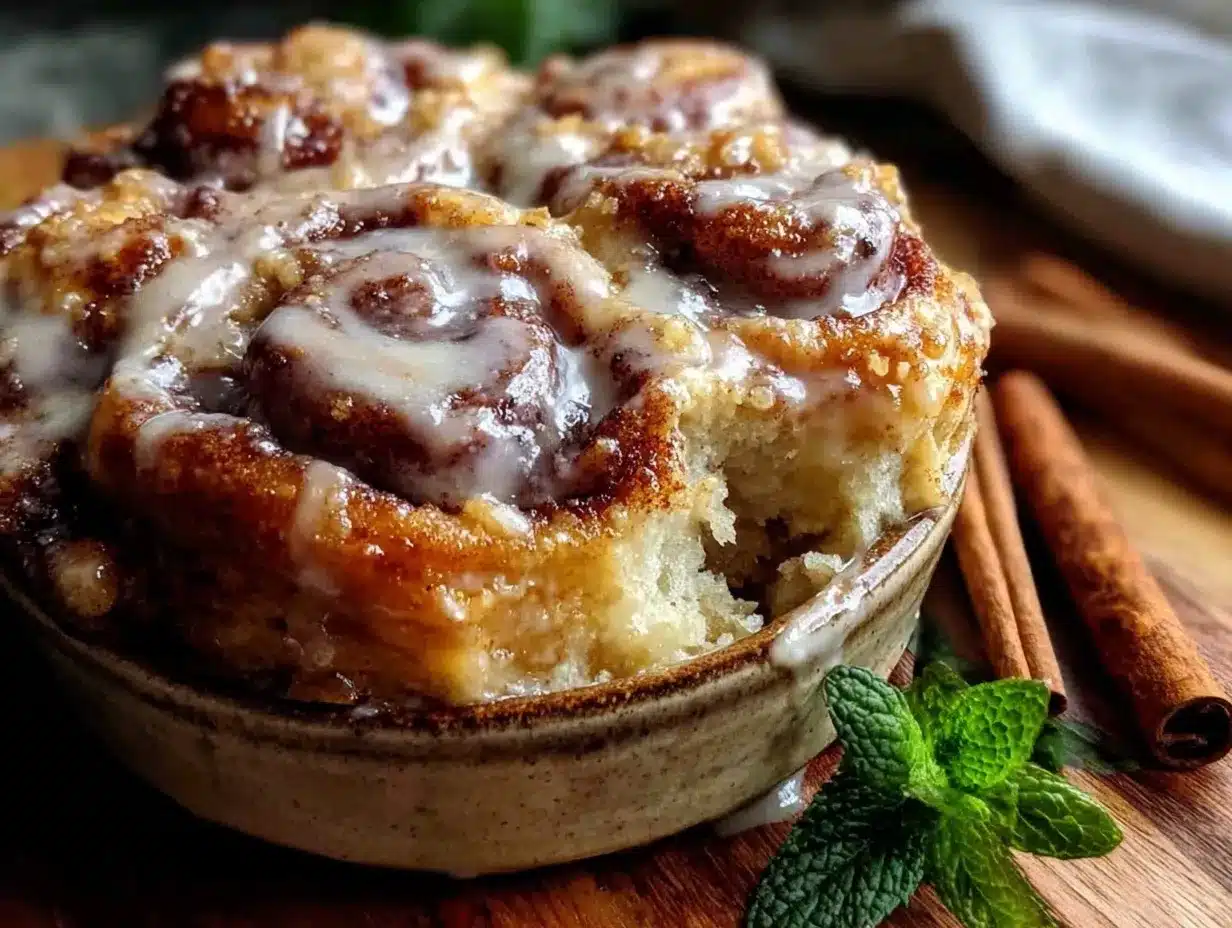 Easy Cinnamon Roll Casserole preparation steps