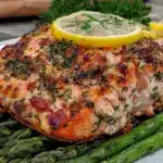 easy lemon herb baked salmon - featured image