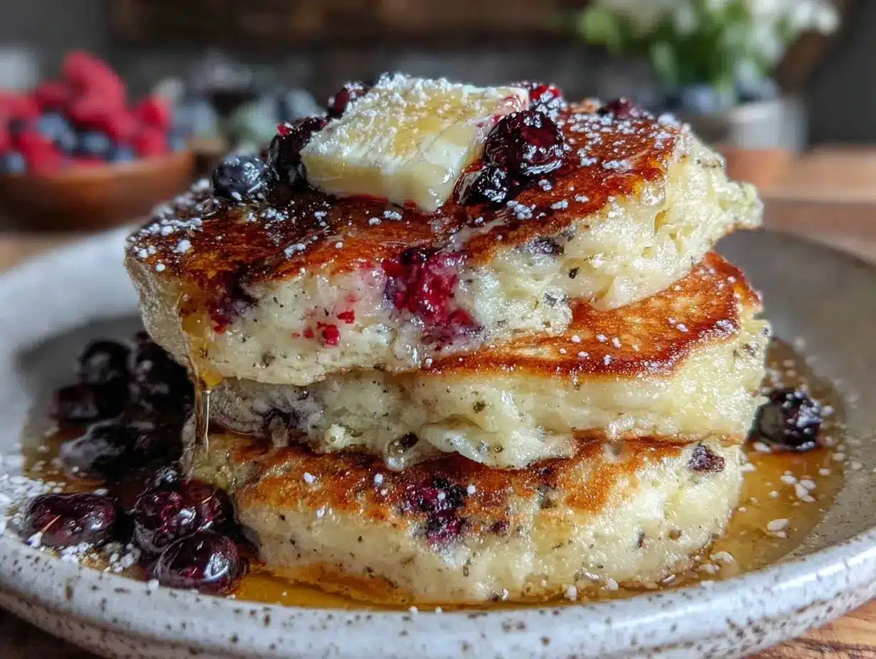 fluffy blueberry pancakes preparation steps