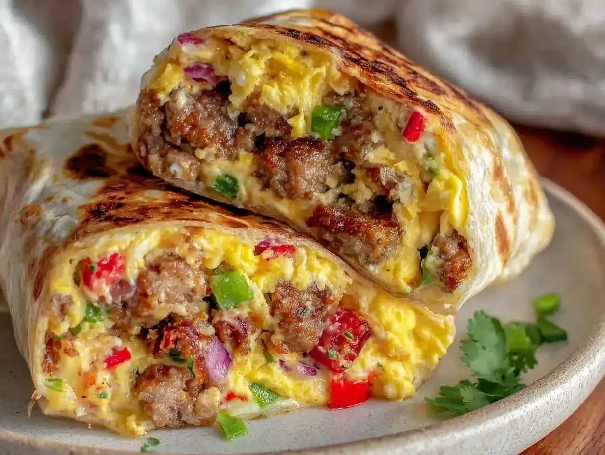 fluffy breakfast burrito preparation steps