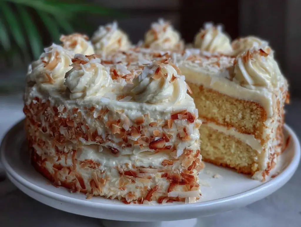 fluffy coconut cake - featured image