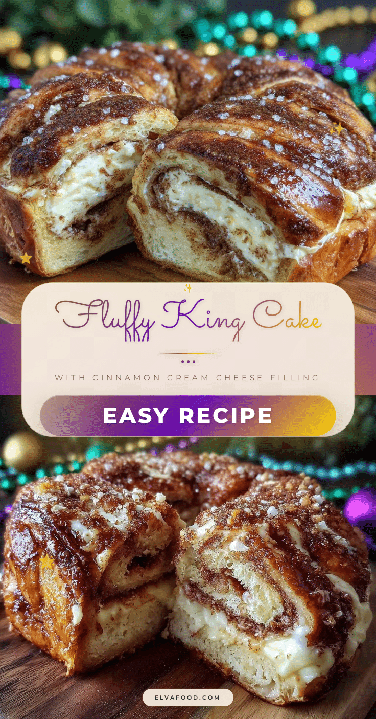 fluffy king cake cinnamon cream cheese filling recipe