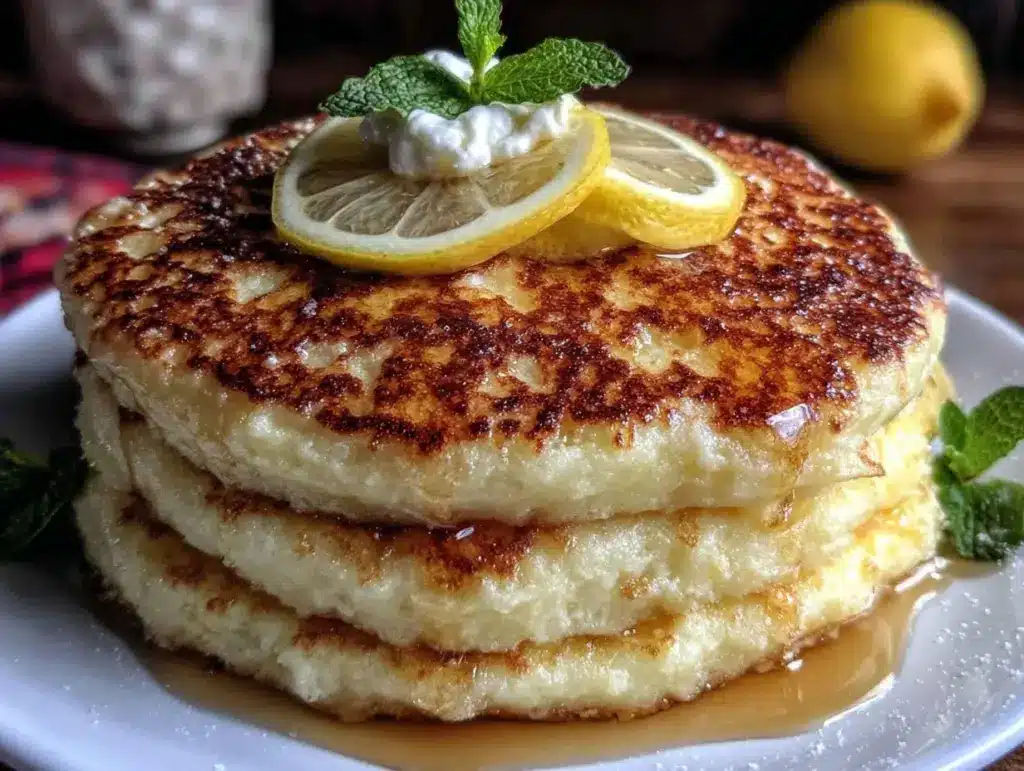 fluffy lemon ricotta pancakes - featured image