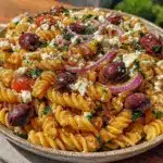 fresh greek pasta salad - featured image