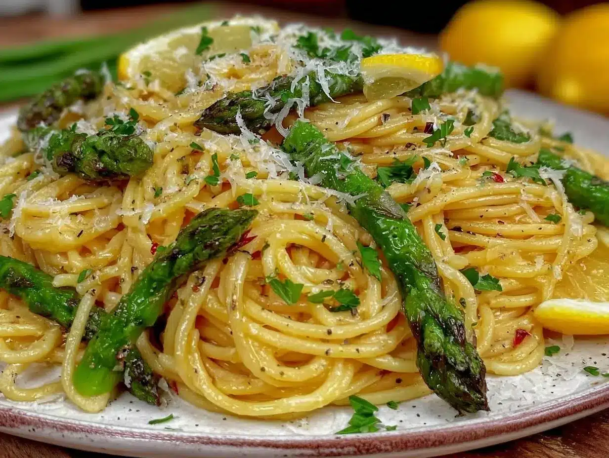 fresh lemon asparagus pasta preparation steps